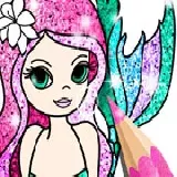 Mermaid Coloring Book Glitter