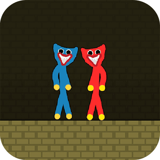 Stickman Huggy rouge et bleu